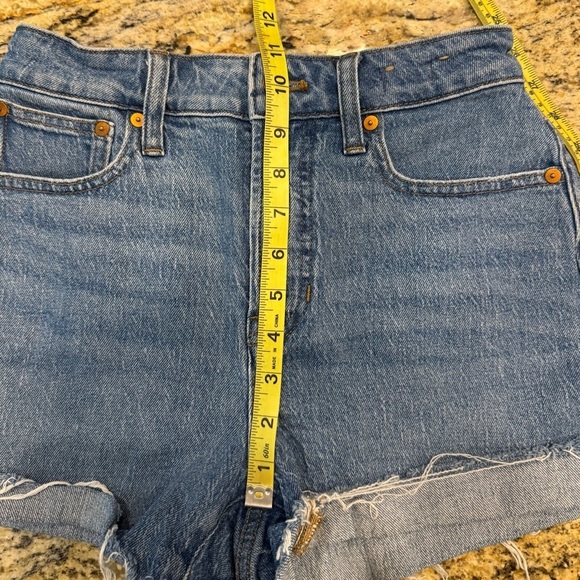 Madewell Jean Shorts Women’s Size 24 The Curvy Perfect Short Cuffed High Rise - Picture 9 of 11